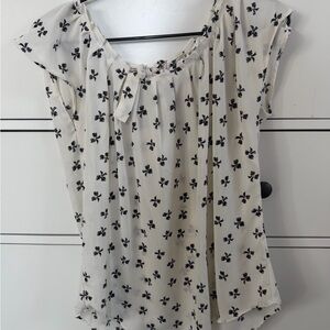 Elegant Black and White Floral Women's Top